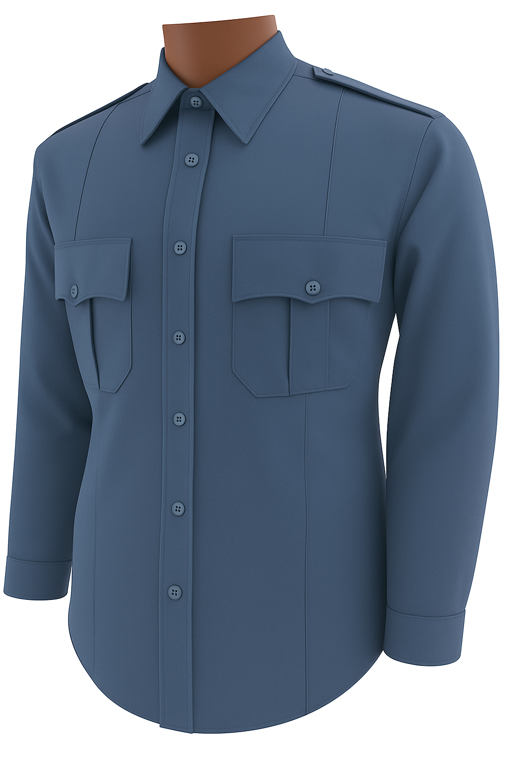 All Poly Long Sleeve (Color: White, Light Blue, French Blue)