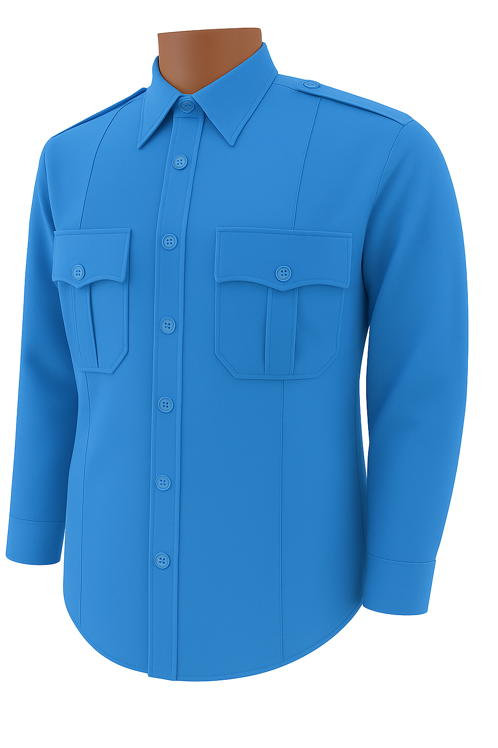 All Poly Long Sleeve (Color: White, Light Blue, French Blue)
