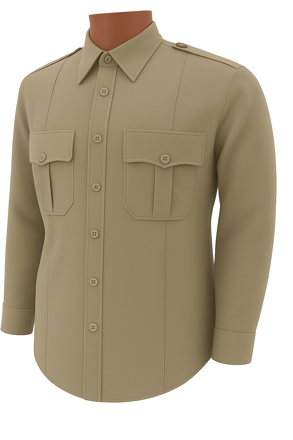 All Poly Long Sleeve (Color: Navy, Tan)