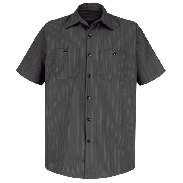 Men's Short Sleeve Striped Work Shirt