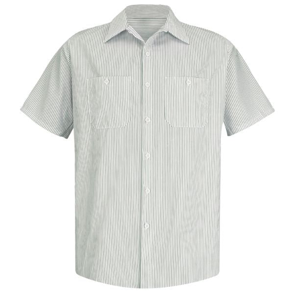 Men's Short Sleeve Striped Work Shirt