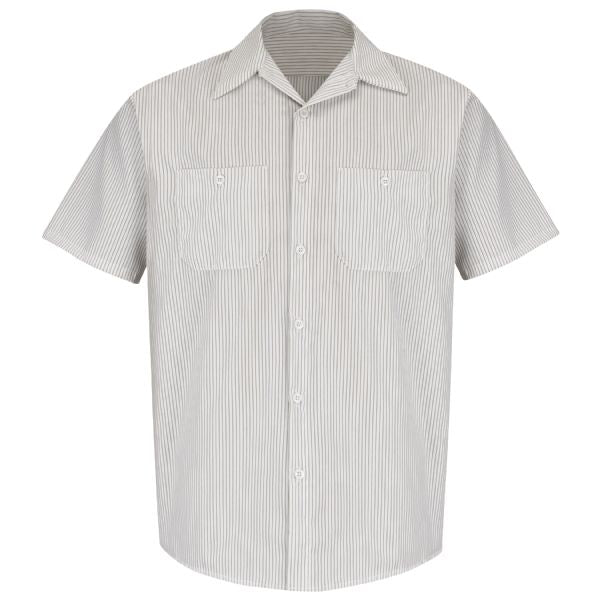Men's Short Sleeve Striped Work Shirt