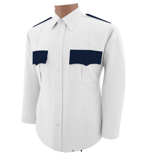 All Polyester Two Tone Long Sleeve Shirt, Durable and Comfortable, Includes Pencil Pockets, Epaulettes and Flaps
