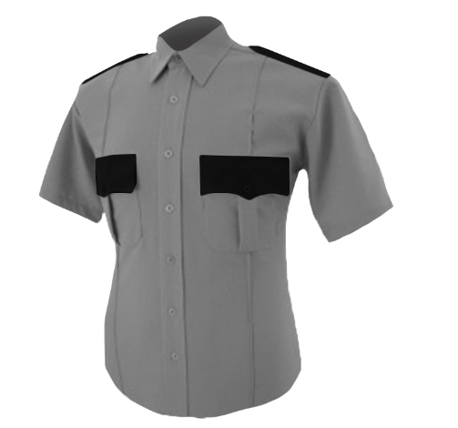 All Polyester Short Sleeve Shirt (Color: Two Tones)