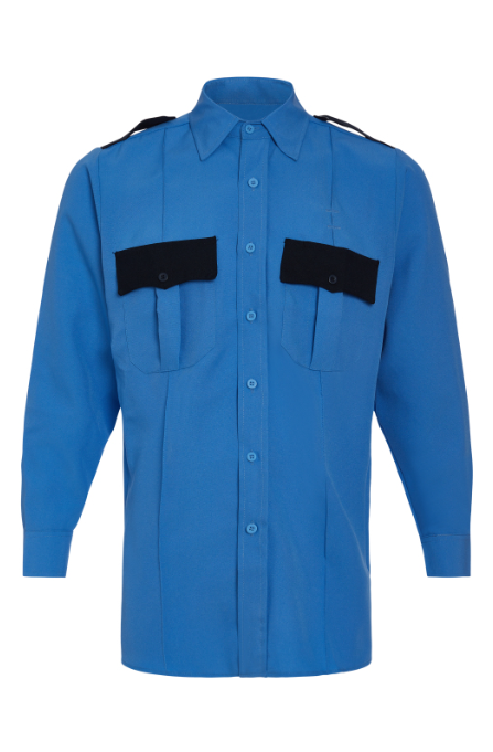 All Polyester Two Tone Long Sleeve Shirt, Durable and Comfortable, Includes Pencil Pockets, Epaulettes and Flaps