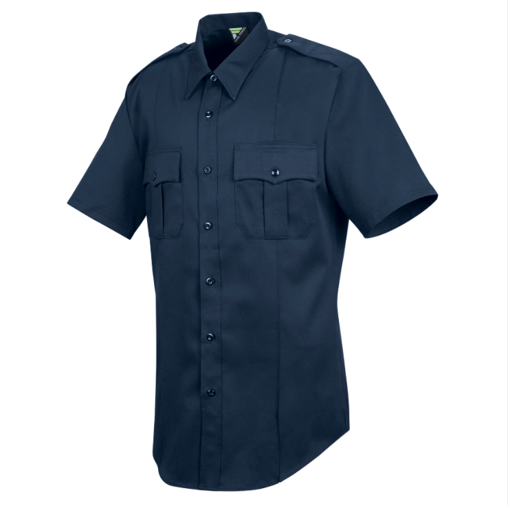 Men's New Dimension® Poplin Short Sleeve Uniform Shirt