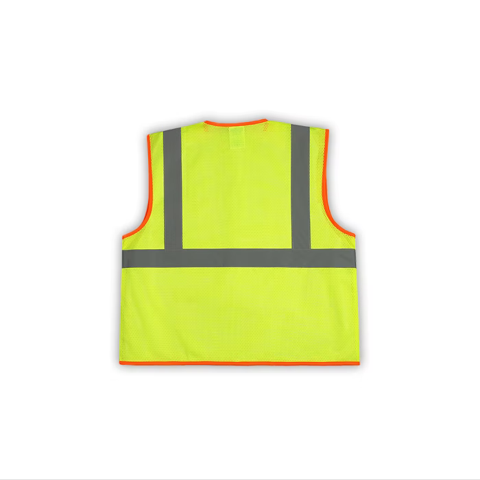 High Visibility Economy Safety Vest, Class 2, Lime, Zipper Closure