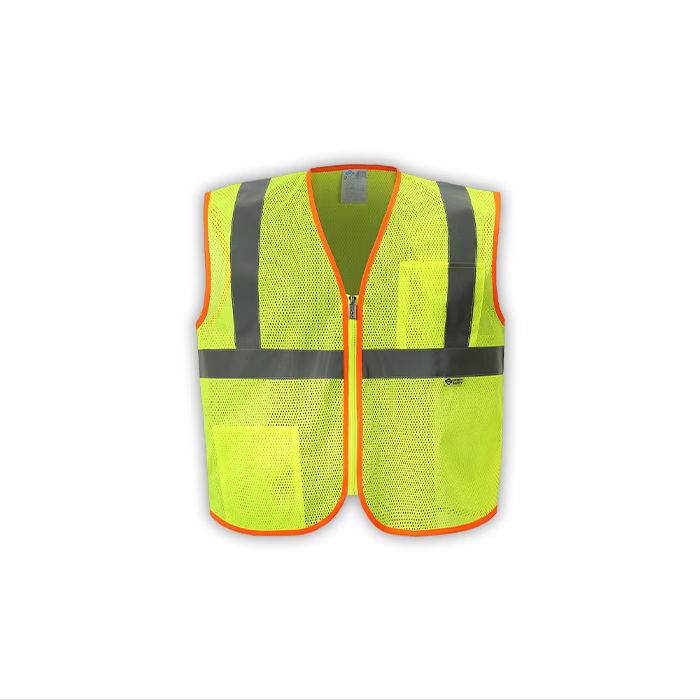 High Visibility Economy Safety Vest, Class 2, Lime, Zipper Closure