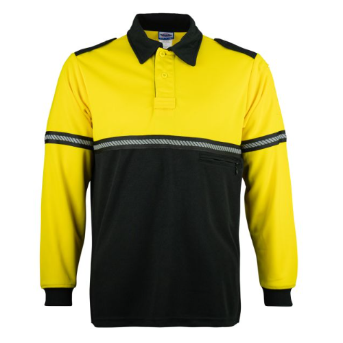 FIRST CLASS TWO TONE LONG SLEEVE BIKE PATROL SHIRT W/ ZIPPER POCKET & HASH STRIPES