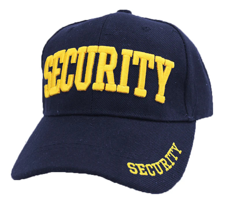 Black and Navy Caps with ID on Front, Rim, and Back