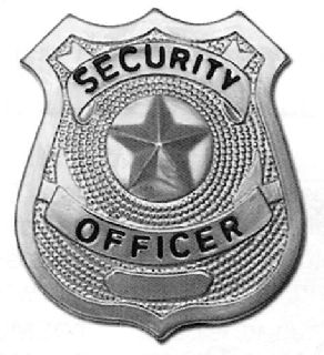 Metal Badge (Security Officer) w/ Star 2-1/2" x 2-1/4"