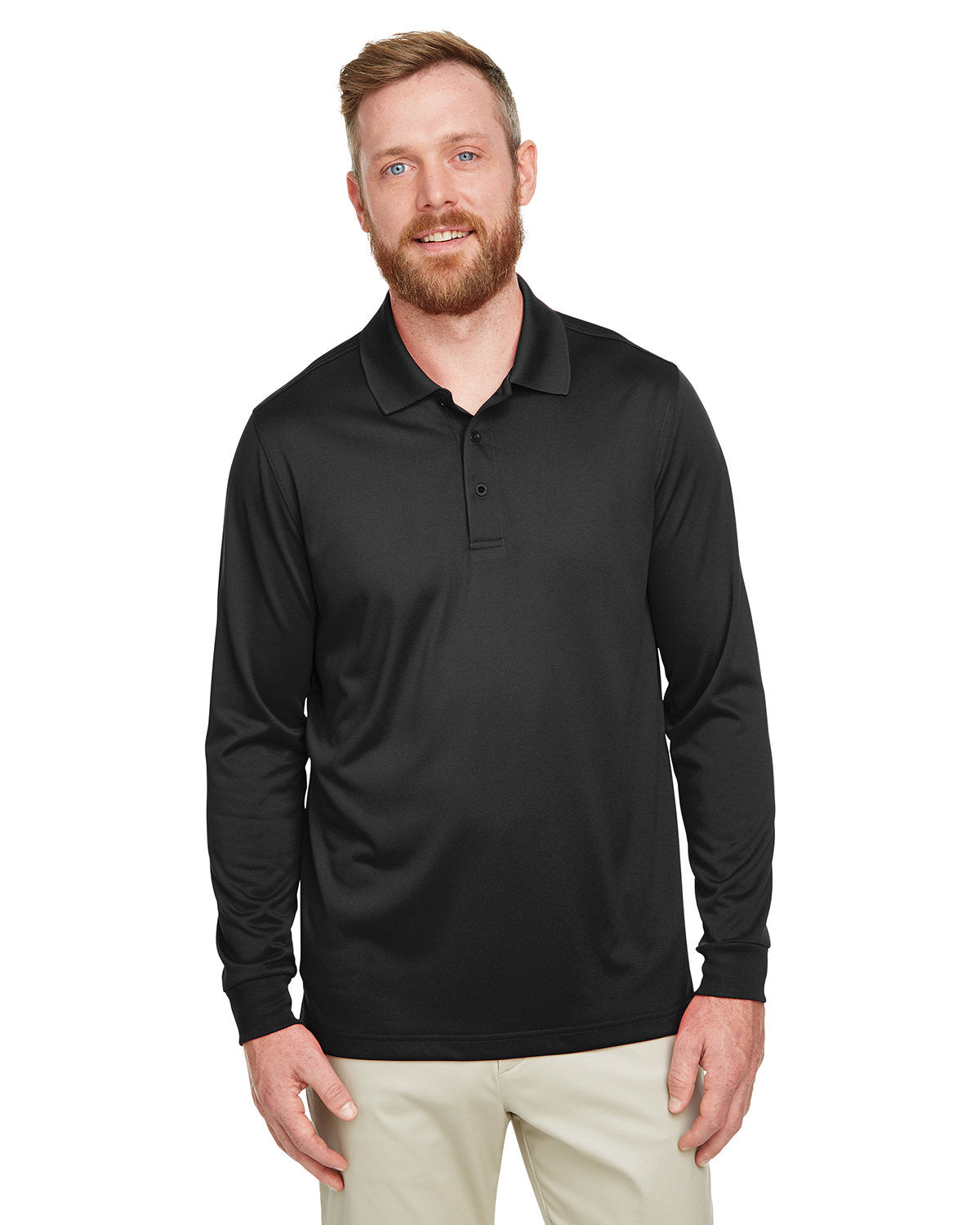 Harriton Men's Advantage Snag Protection Long Sleeve Polo