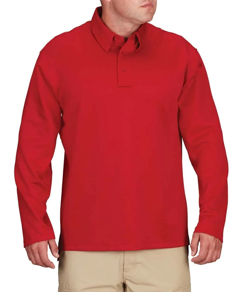 I.C.E.® Men’s Performance Polo – Long Sleeve (Color: Red, Light Blue, Dark Green)