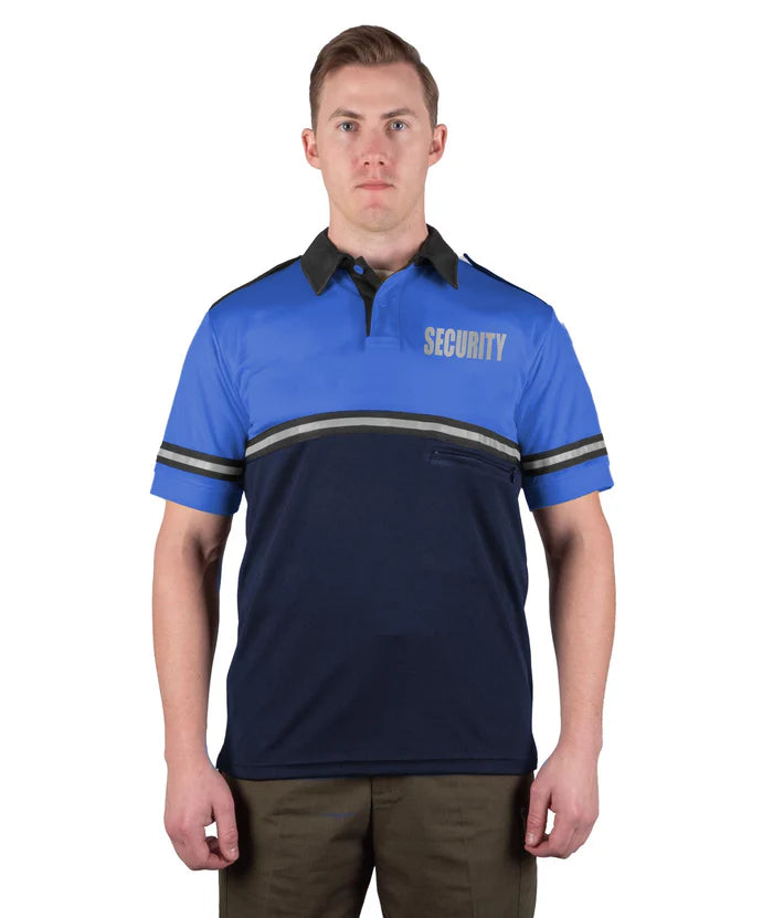 First Class Two Tone Bike Patrol Shirt With Zipper Pocket With Reflective Security ID