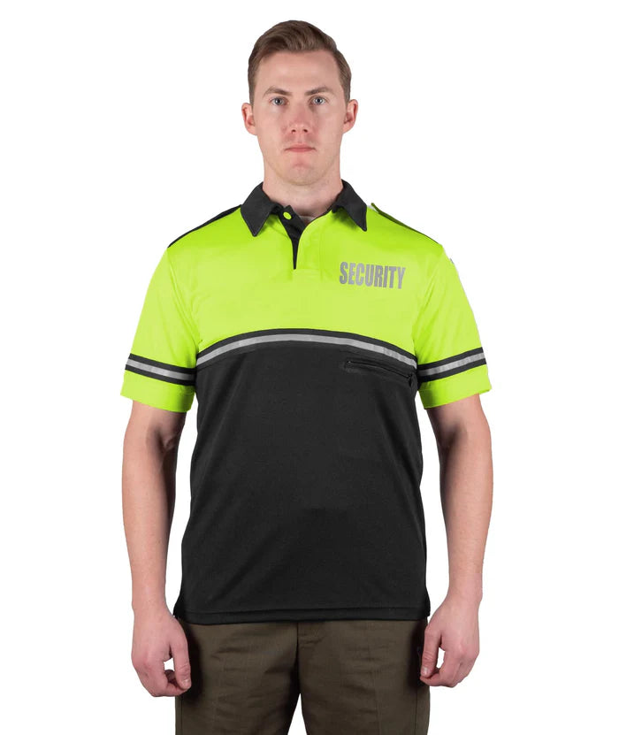 First Class Two Tone Bike Patrol Shirt With Zipper Pocket With Reflective Security ID