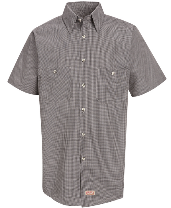 Short Sleeve Microcheck Uniform Shirt