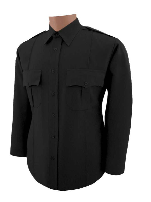 TG Polyester Long Sleeve Shirt, Black freeshipping - Image First Uniforms