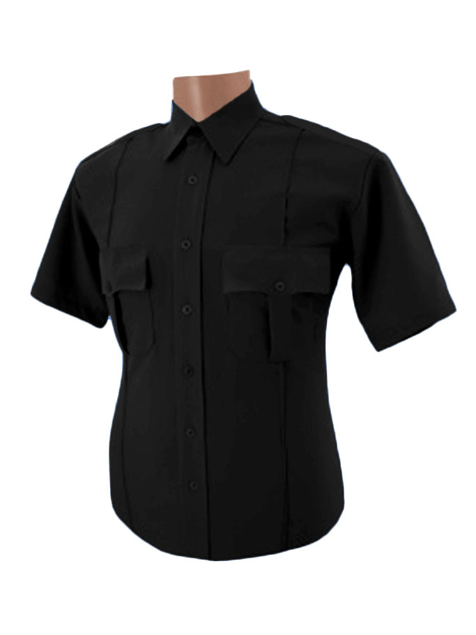 Polyester Short Sleeve Shirt, Black freeshipping - Image First Uniforms