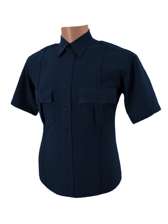 Polyester and Cotton Short Sleeve Shirt, Navy freeshipping - Image First Uniforms