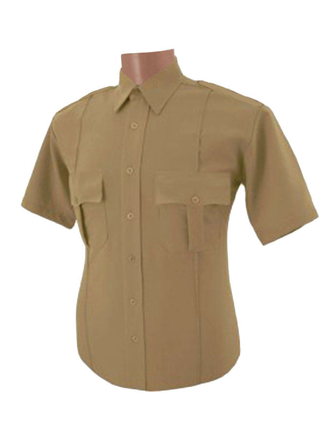 Polyester Short Sleeve Shirt, Tan freeshipping - Image First Uniforms