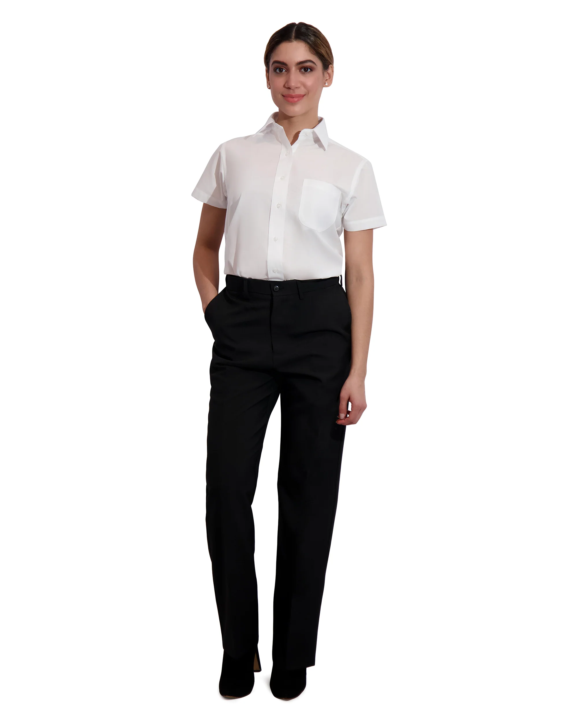 Women Essential Broadcloth Short Sleeve