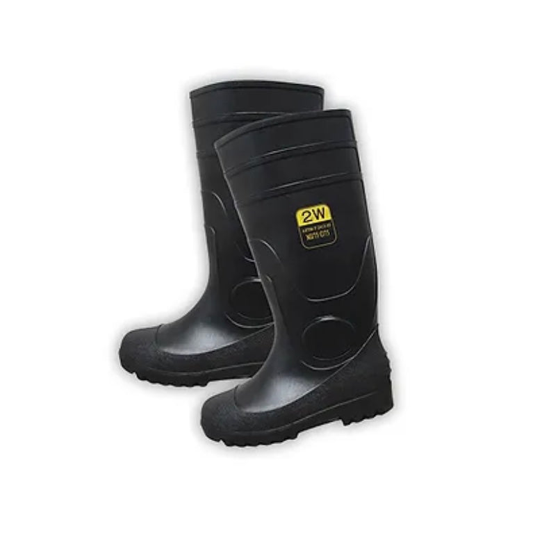 Plain Toe PVC Knee Boots