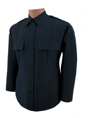 Polyester and Cotton Long Sleeve Shirt, Navy freeshipping - Image First Uniforms