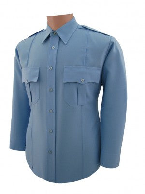Polyester and Cotton Long Sleeve Shirt, Light Blue freeshipping - Image First Uniforms